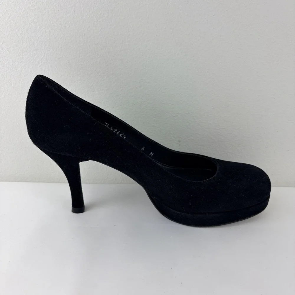 Stuart Weitzman‎ Black Suede Platform Pumps Womens 6M Classic Heels
